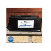 BATTERIA BLUPOWER 12V 100AH 750A EN L4 -LUNGA- POSITIVO DESTRO OCCHIO INDICATORE 