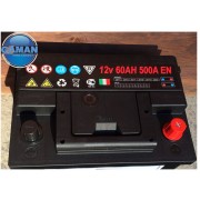 BATTERIA BLUPOWER 12V  60AH 500A EN  L2  - BASSA-   POSITIVO DESTRO OCCHIO INDICATORE